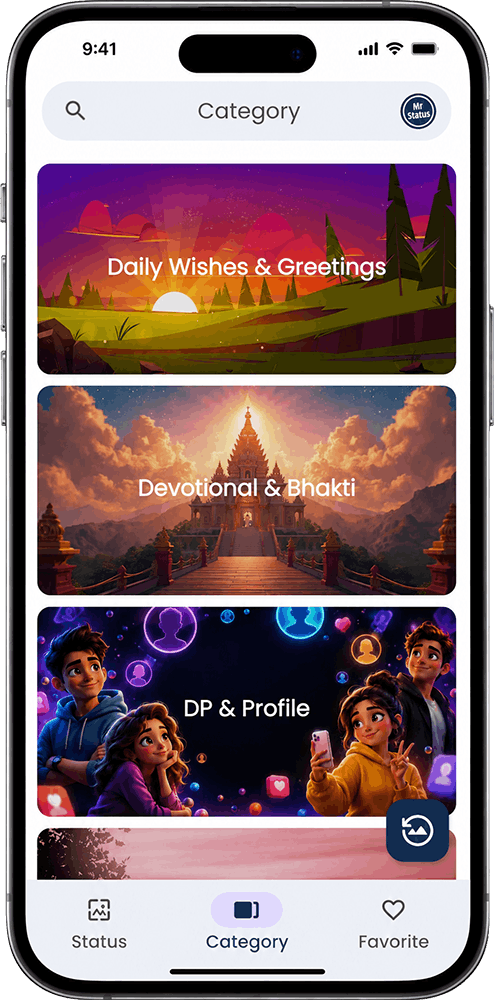 Mr Status app category preview